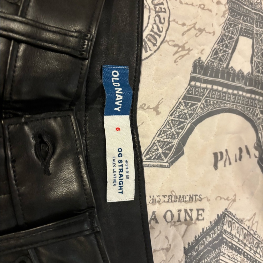 Old Navy Black Faux Leather Trousers
